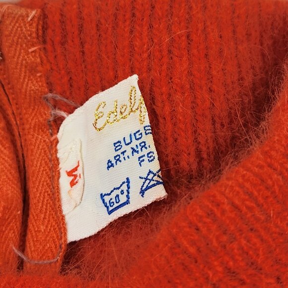 Edelfinette Mock Turtleneck Sweater Vintage Reddish Orange - Picture 5 of 11